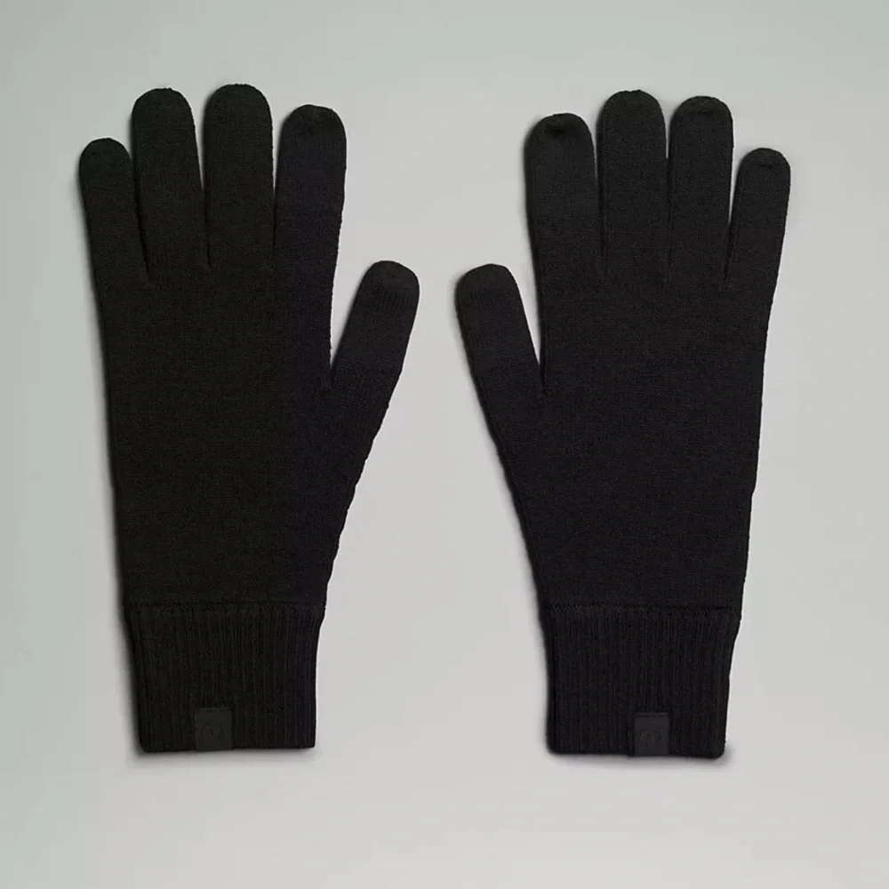 Lululemon Black Merino Wool Blend Warm Revelation Gloves Large
